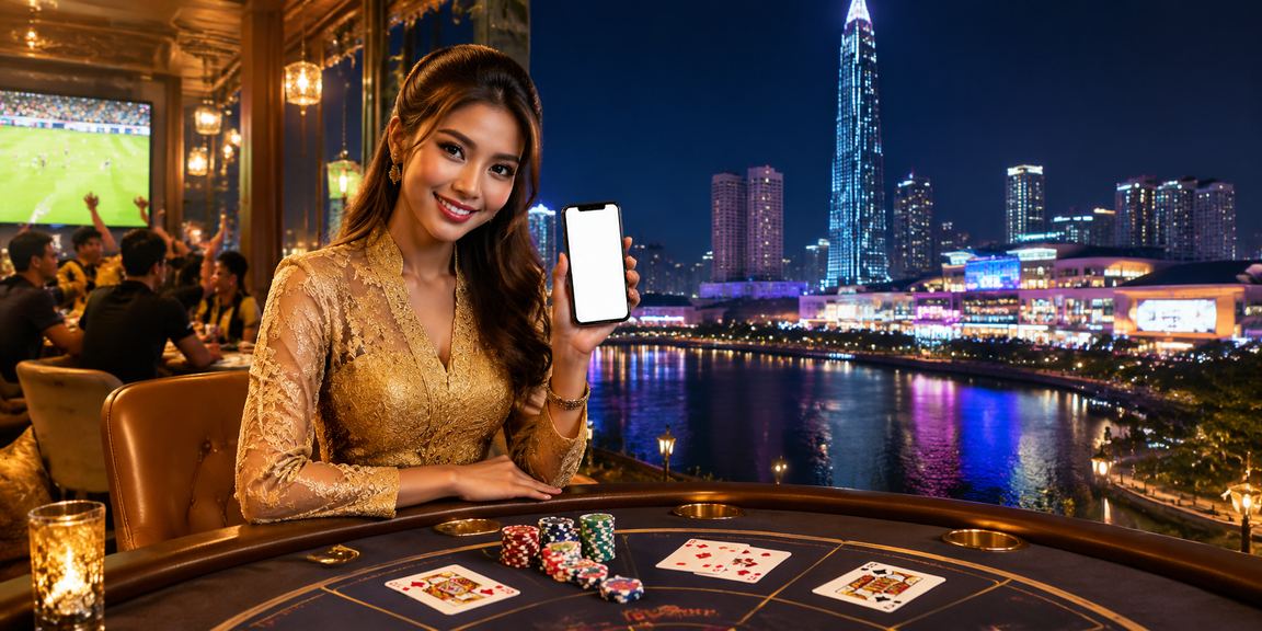 Meja baccarat kasino langsung o9win dengan peniaga profesional berpakaian kebaya