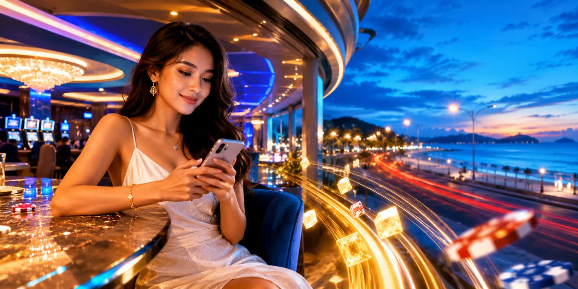 Pengguna bermain jackpot mudah alih o9win di Kuantan menggunakan telefon pintar
