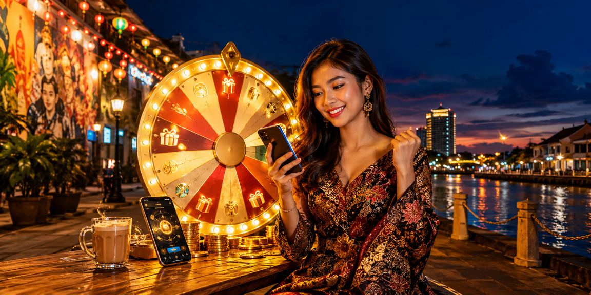 Pengguna o9win menikmati cabutan bertuah dalam talian bergaya batik dari Penang